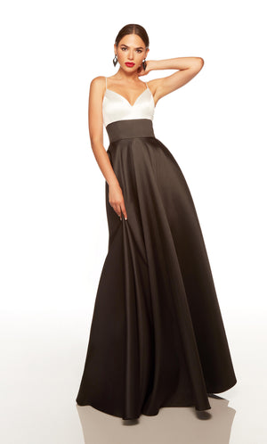 UNK-1764. Long, V-neck, A-line, V Shaped Back image 2
