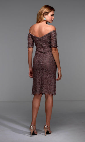 UNK-27535. Short Cocktail Dress, Off The Shoulder, Straight image 1