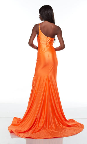 UNK-61159. Long Fitted Dresses, One Shoulder, Fit N Flare image 1