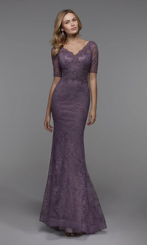 UNK-27536. Long Fitted Dresses, Illusion Neckline, Mermaid image 0