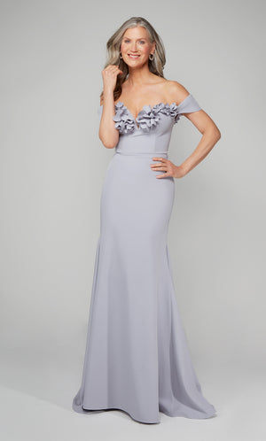 UNK-7062. Long, Off The Shoulder, Mermaid, Closed Back image 6