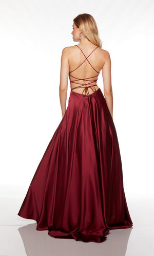 UNK-1761. Long, Scoop Neck, A-line, Strappy Back image 1