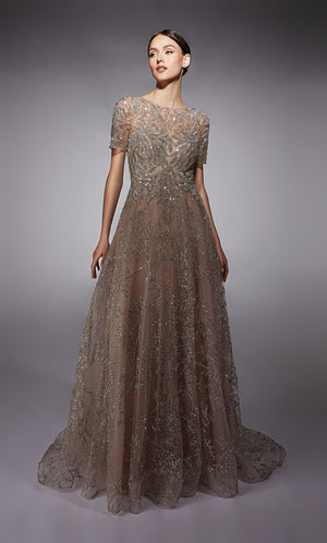 UNK-27726. Long, Illusion Neckline, A-line image 4