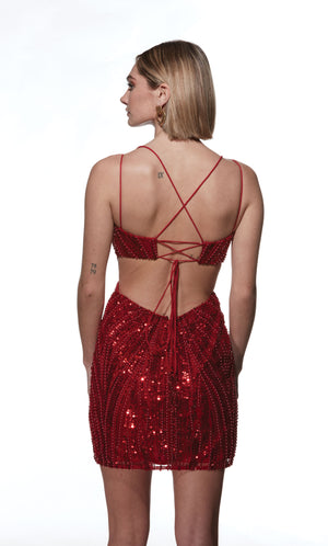 UNK-4838. Short, V-neck, Straight, Strappy Back image 5