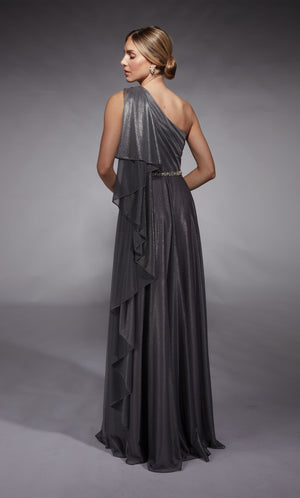UNK-27719. Long, One Shoulder, Flowy, Closed Back image 1