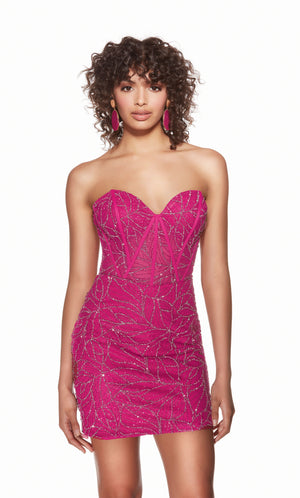 UNK-4861. Short, Strapless, Straight, Lace-up Back image 2