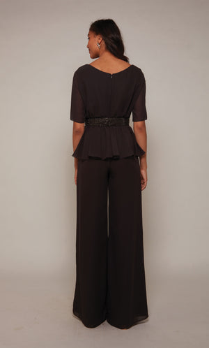 UNK-27576. Long, Scoop Neck, Jumpsuit, Closed Back image 2