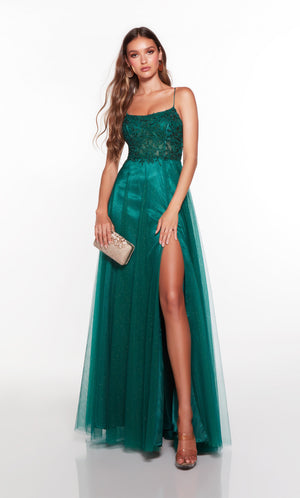 UNK-61325. Long, Square Neckline, Flowy, Lace Up Back image 0