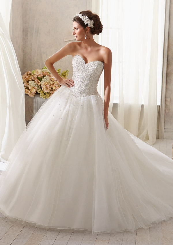 UNK-Sparkling Crystal Beading on Tulle Morilee Bridal image 0