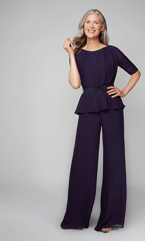 UNK-27576. Long, Scoop Neck, Jumpsuit, Closed Back image 6