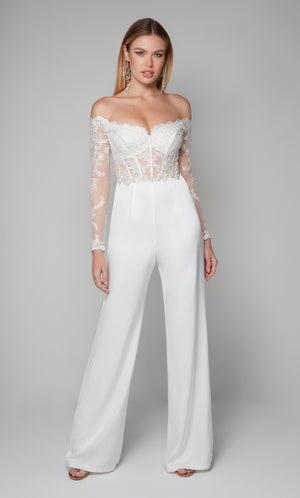 UNK-70018. Long, Off The Shoulder, Jumpsuit image 2