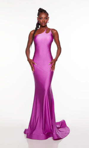 UNK-61448. Long, One Shoulder, Fit N Flare image 3