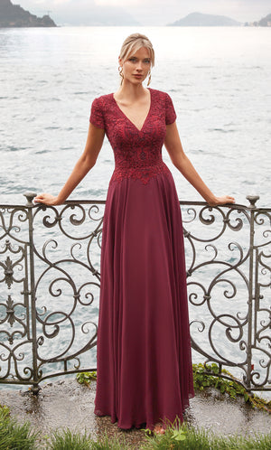 UNK-27389. Long, V-Neck, Flowy, Enclosed Back image 0