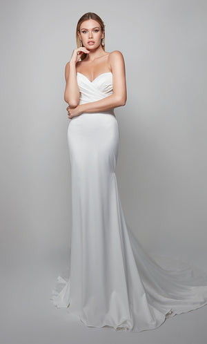 UNK-7056. Long, Strapless, Straight, Lace-up Back image 4