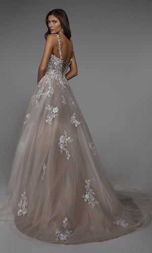 UNK-Wedding Dress: 7043. Long Bridal Gown, Sweetheart Neckline, Ball Gown image 1