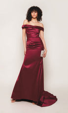 UNK-7064. Long, Off The Shoulder, Straight, Closed Back image 6