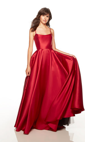 UNK-1755. Long, Scoop Neck, A-line, Strappy Back image 2