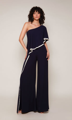 UNK-70049. Long, One Shoulder, Jumpsuit, Closed Back image 6