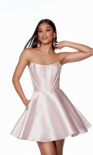 UNK-3134. Short, Strapless, A-line, Closed Back image 0