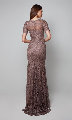 UNK-27561. Long Formal Dress, V-neck, Straight image 1