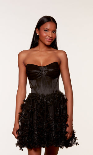 UNK-3173. Short, Strapless, A-line, Lace-up Back image 2