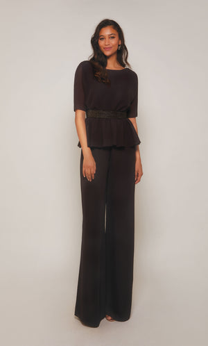 UNK-27576. Long, Scoop Neck, Jumpsuit, Closed Back image 3