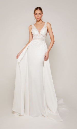 UNK-7097. Long, V-neck, Straight, Open Back image 3