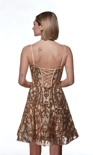 UNK-3768. Short, Plunging Neckline, A-line image 4