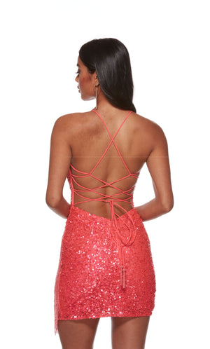 UNK-4624. Short, Plunging Neckline, Straight, Open Back image 12