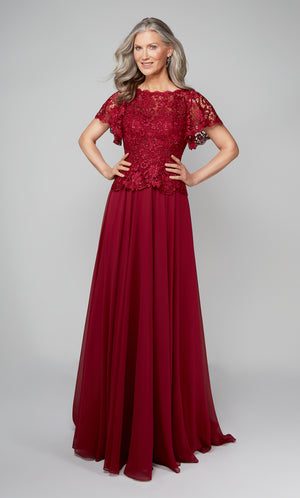UNK-27469. Long, Illusion Neckline, Flowy, Keyhole Back image 3