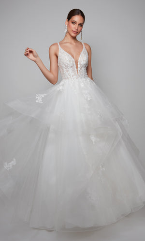 UNK-7080. Long, Plunging Neckline, Ball Gown image 2