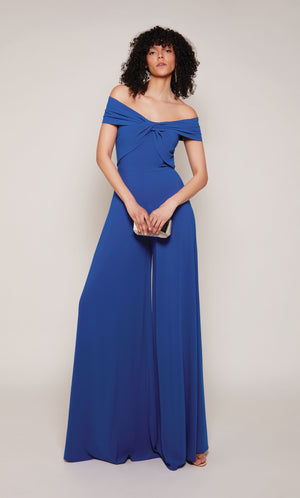 UNK-70013. Long, Off The Shoulder, Jumpsuit image 6
