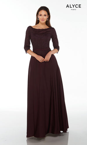 UNK-27099. Long, Bateau Neckline, Medium Fullness image 0