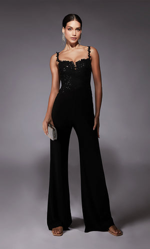 UNK-70073. Short, Plunging Neckline, Jumpsuit image 0