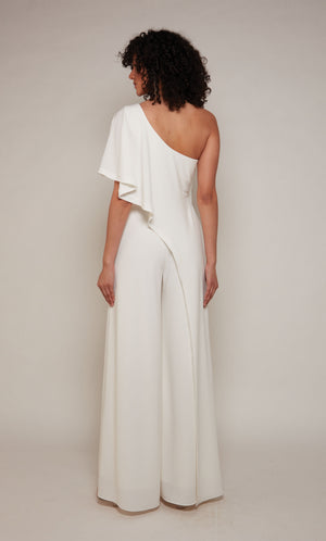 UNK-70049. Long, One Shoulder, Jumpsuit, Closed Back image 1