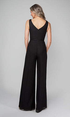 UNK-27633. Long, Scoop Neck, Jumpsuit, Closed Back image 3