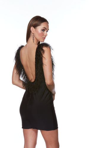 UNK-4725. Short, Plunging Neckline, Straight, Open Back image 1