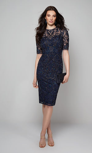 UNK-27583. Short, Illusion Neckline, Straight image 2