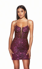 UNK-4859. Short, Plunging Neckline, Straight image 0