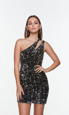 UNK-4603. Short, One Shoulder, Straight, Closed Back image 0