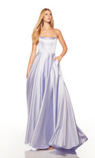 UNK-1761. Long, Scoop Neck, A-line, Strappy Back image 4
