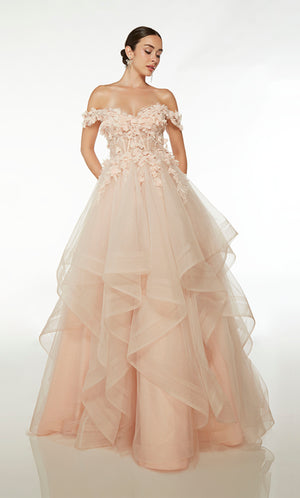 UNK-61532. Long, Off The Shoulder, Ballgown image 0