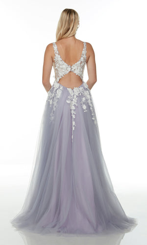 UNK-60894. Long, Plunging Neckline, A-line image 3