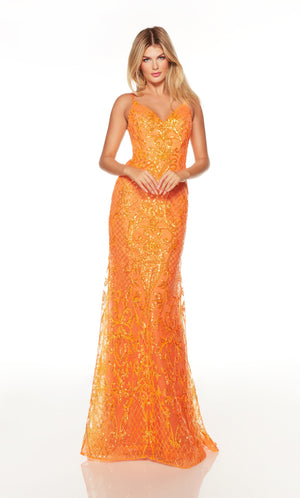 UNK-61330. Long, V-neck, Fit N Flare, Strappy Back image 2