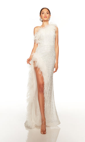 UNK-61370. Long, One Shoulder, Straight, Closed Back image 2