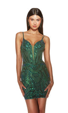 UNK-4905. Short, Plunging Neckline, Straight image 3