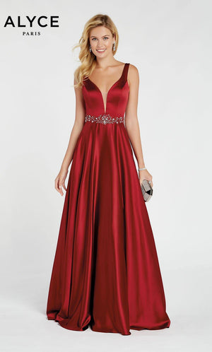 UNK-1422. Long, Plunging Neckline, A-Line image 8