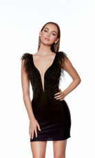 UNK-4725. Short, Plunging Neckline, Straight, Open Back image 2