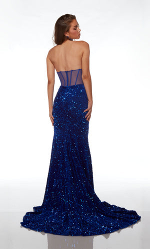 UNK-61500. Long, Strapless, Fit and Flare, Closed Back image 3