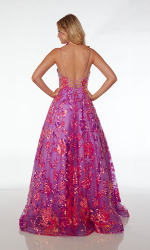 UNK-61516. Long, V-neckline, Ballgown, Open Back image 1